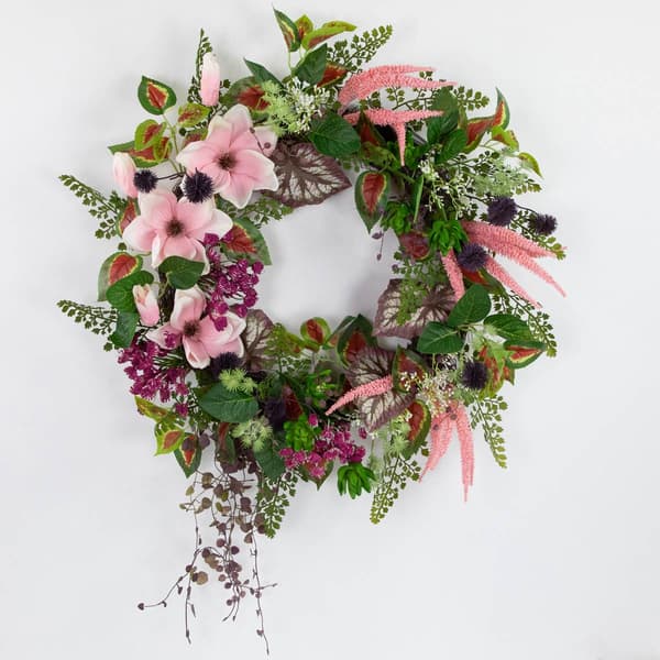 Northlight Seasonal Artificial Succulent & Fern Spring Wreath