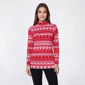 Womens Inner Circle Holiday Fair Isle Turtleneck Tee - image 1