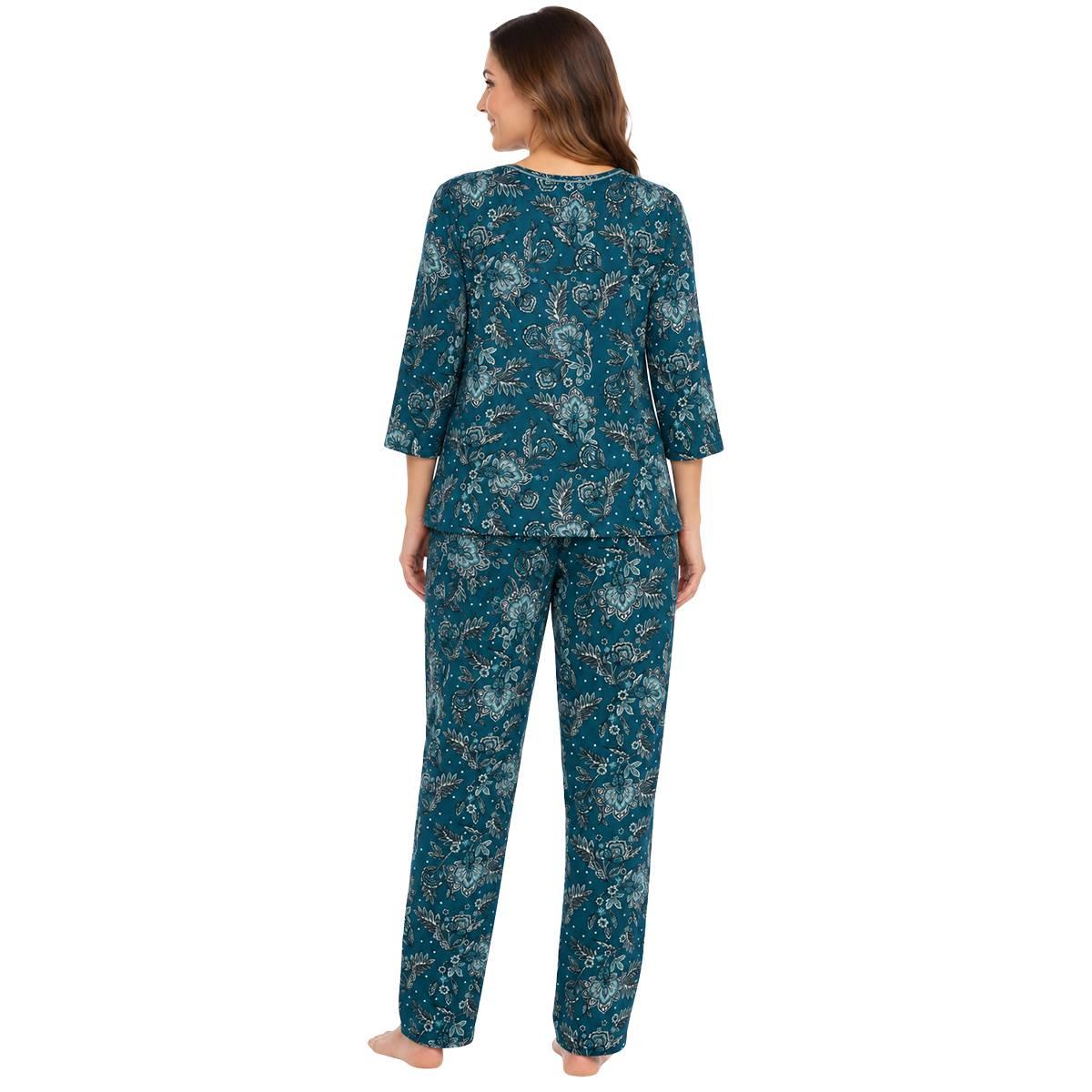Womens Ellen Tracy 3/4 Sleeve Paisley Pajama Set