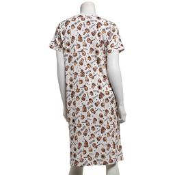 Womens Poppy & Clay Short Sleeve Coffee Nightgown