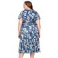 Plus Size SLNY Short Sleeve Tiered Foil Floral Midi Dress - image 2