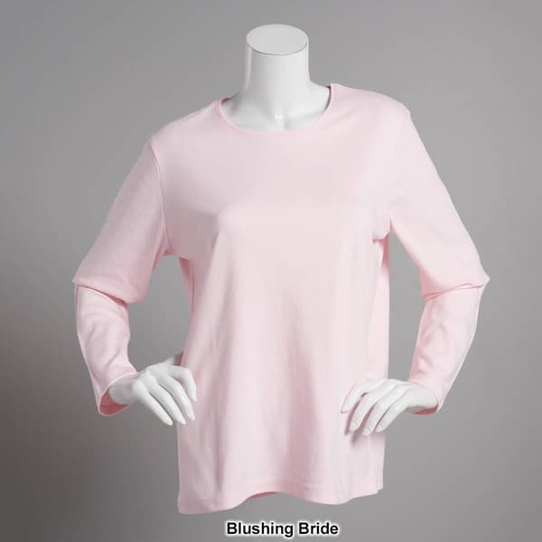 Plus Size Hasting & Smith Long Sleeve Solid Crew Neck Tee