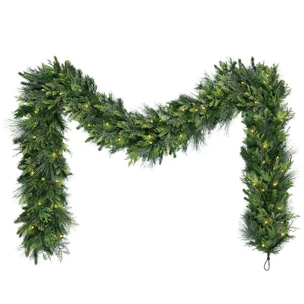 Puleo International 9ft. Warm White LED Artificial Garland - image 