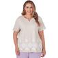 Plus Size Alfred Dunner Garden Party Embroider Diamond Border Top - image 1