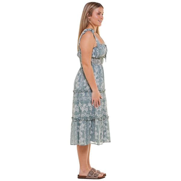 Trixxi Juniors Floral Tie Shoulder Midi Dress