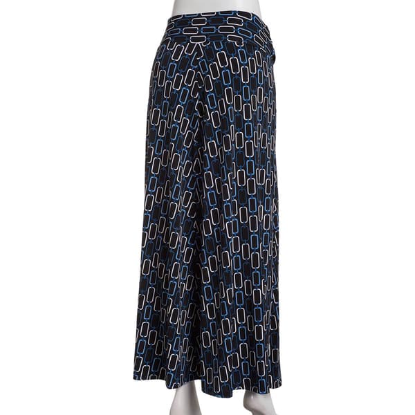 Womens NY Collection Pull On Sash Belted Chain Skirt - Black/Blue