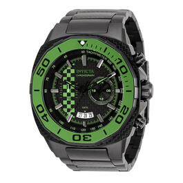 Mens Invicta Speedway Stainless Black/Green Dial Watch - 33199