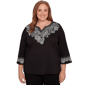 Plus Size Alfred Dunner Barcelona Embroidered Scroll Accent Soft - image 1