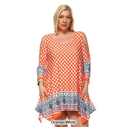 Plus Size White Mark Antonia Cut-Out Shoulder Tunic