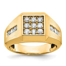 Mens Diamond Classics&#40;tm&#41; 10kt. Gold 15 Embedded 1ctw. Diamond Ring