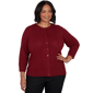 Plus Size Emaline Country Code 3/4 Sleeve Pointelle Cardigan - image 1
