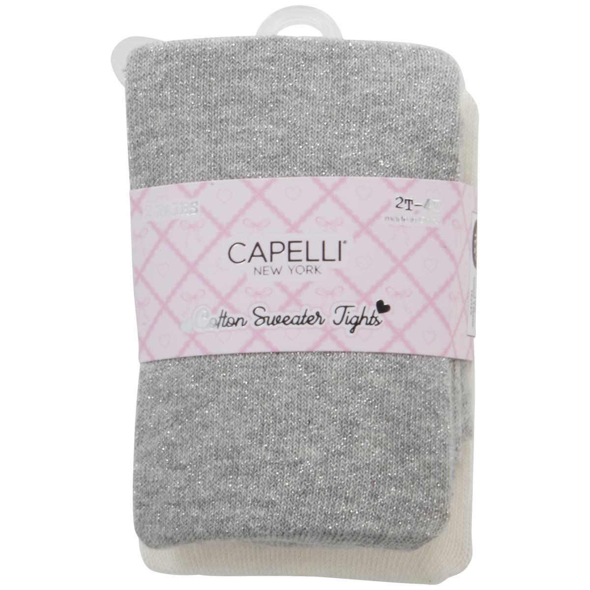 Toddler Girl Capelli(R) New York 2pk. Lurex & Solid Tights