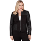 Womens Alfred Dunner Barcelona Zip Front Stretch Faux Leather Po - image 1