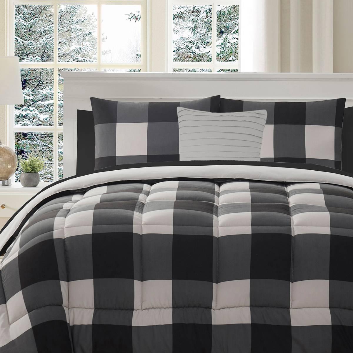 Sweet Home Collection Buffalo Plaid Reversible 8pc. Bed In A Bag