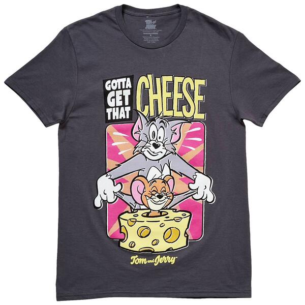 Young Mens Tom & Jerry Catch These Hands Graphic Tee - image 