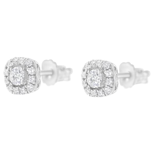 Diamond Classics&#8482; Sterling Silver 1/2ctw. Halo Earrings
