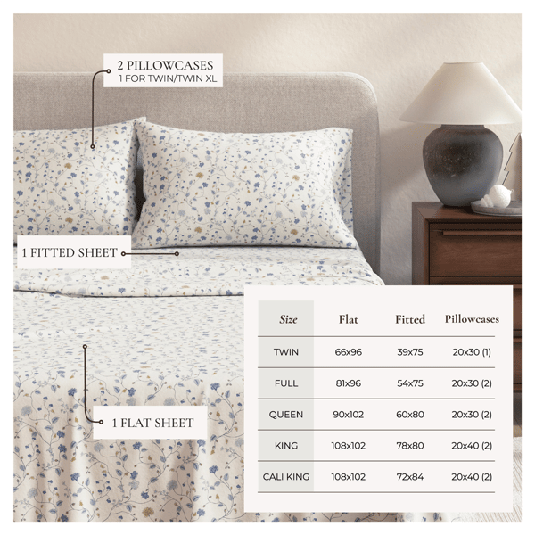 Freshfolds Winter Quiet Garden Flannel Sheet Set