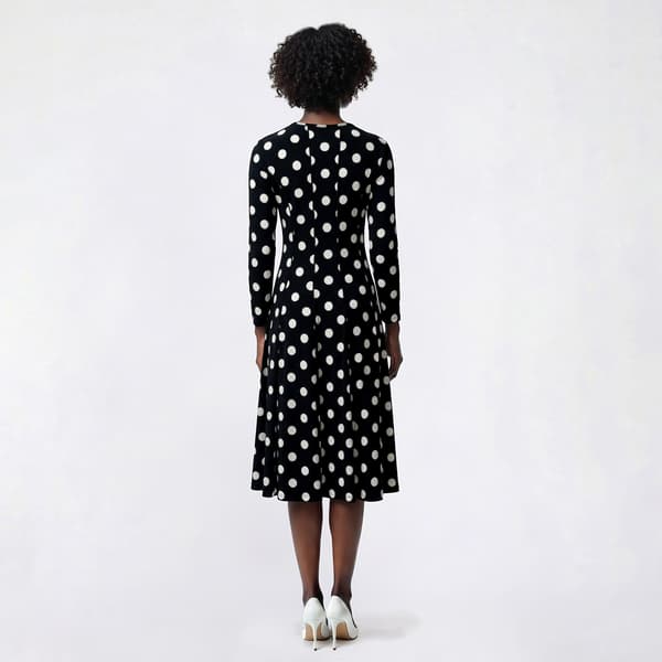 Womens Sami & Jo 3/4 Sleeve Dot A-Line Dress