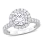 Sterling Silver 2 4/5ctw. White Moissanite Halo Ring - image 1
