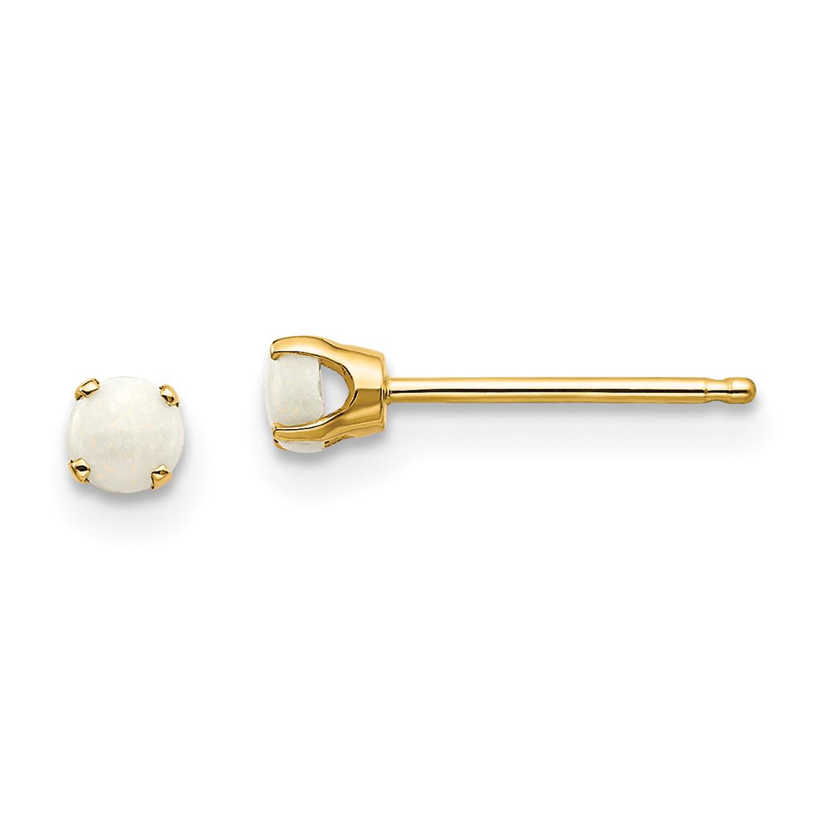 Gemstone Classics™ Yellow Gold 3mm. Opal Stud Earrings