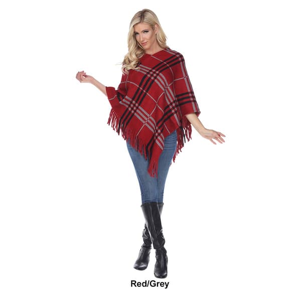White Mark Double Plaid Dakota Poncho