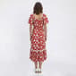 Womens Absolutely Famous Short Puff Sleeve Floral Midi Dress - image 2
