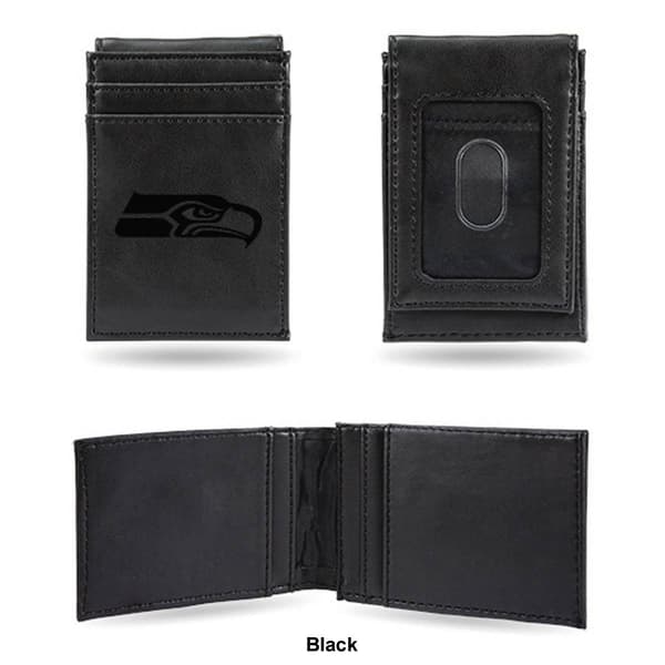 Mens NFL Seattle Seahawks Faux Leather Front Pocket Wallet