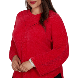 Plus Size Ruby Rd. Mysterious Romance Chenille V-Neck Sweater