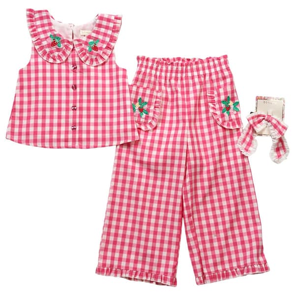 Toddler Girl BTween(R) 2pc. Berry Applique & Gingham Pants Set - image 