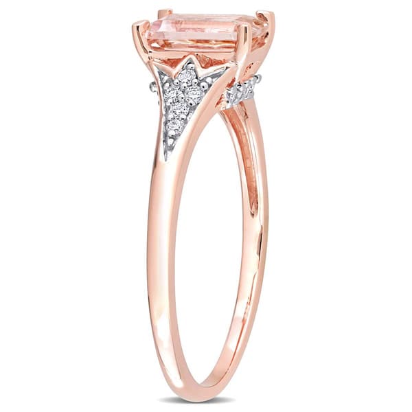 Gemstone Classics™ 10kt. Rose Gold 7/8ctw. Morganite Ring