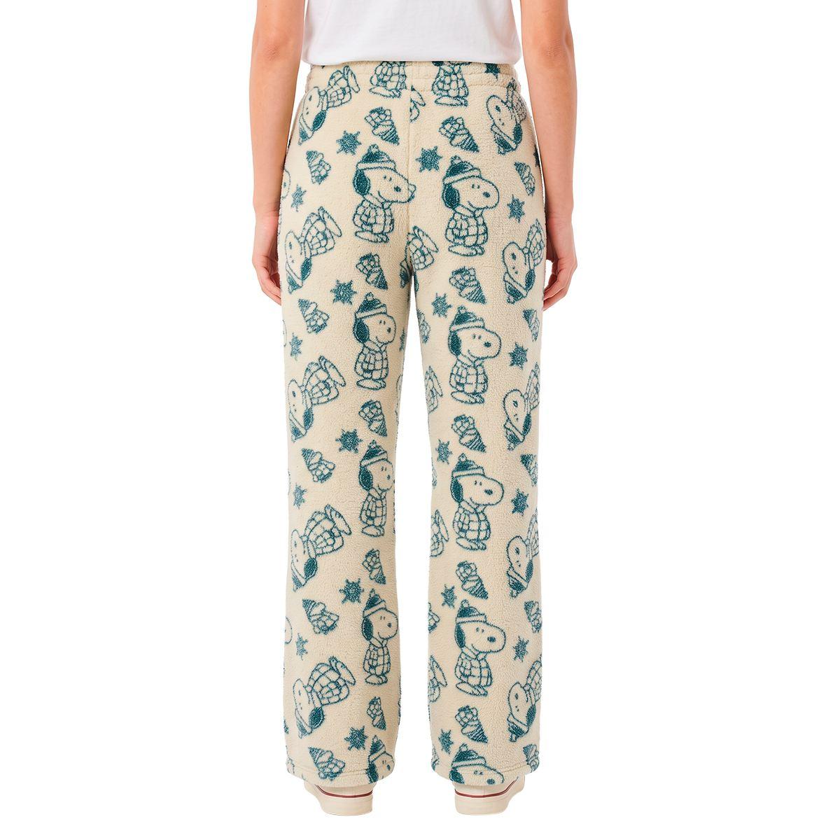 Juniors Peanuts™ All Over Snoopy Sherpa Wide Leg Pants