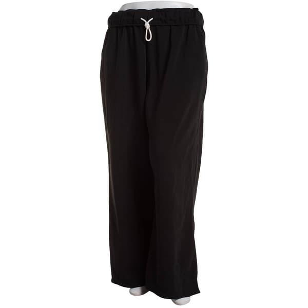 Juniors Plus Derek Heart Fold Over Waist Wide Leg Sweatpants - image 