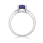 Sterling Silver Ring w/ Amethyst & White Topaz Gemstones - image 3