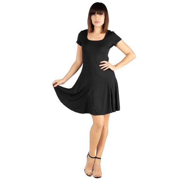 Womens 24/7 Comfort Apparel Knee Length Short Sleeve Shirt Dress - image 