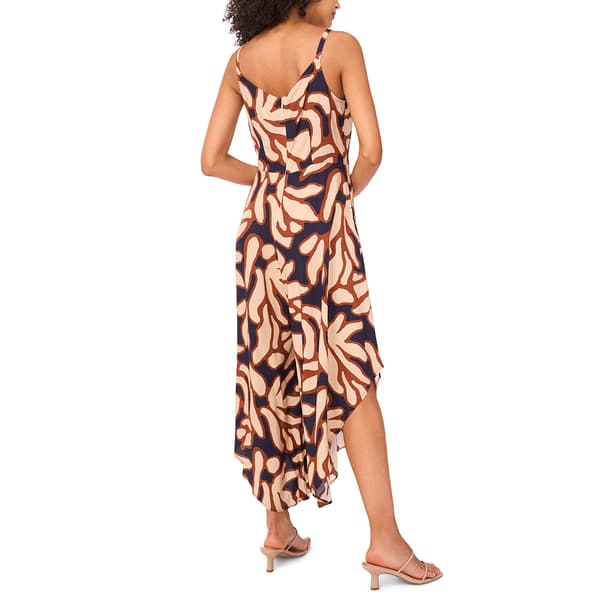 Womens MSK Sleeveless Abstract Challis Tie Waist Jumpsuit