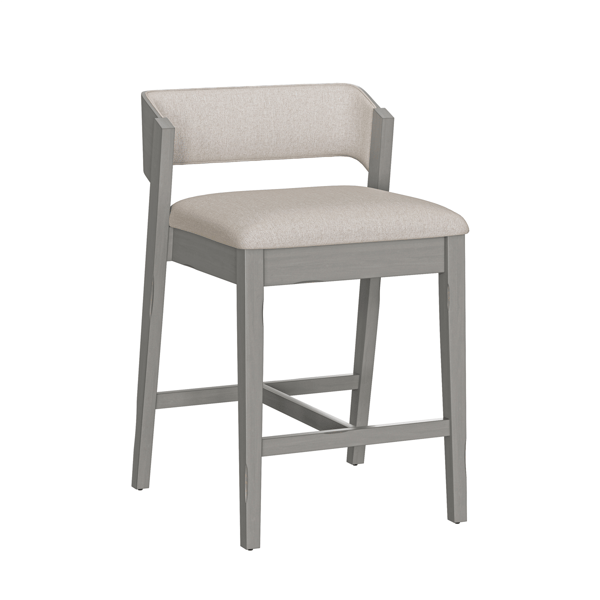 HH2 Home Dresden Grey Fabric Counter Height Stool