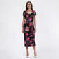 Womens Connected Apparel Short Sleeve Floral Crepe Sheath Dress - image 1