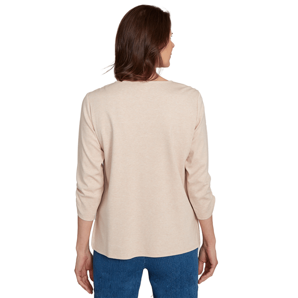 Womens Alfred Dunner Classics Keyhole Neck Scarecrow Blouse