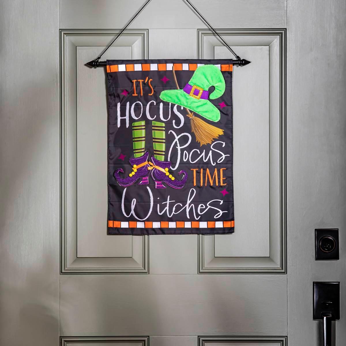 Evergreen Hocus Pocus Time Garden Applique Flag