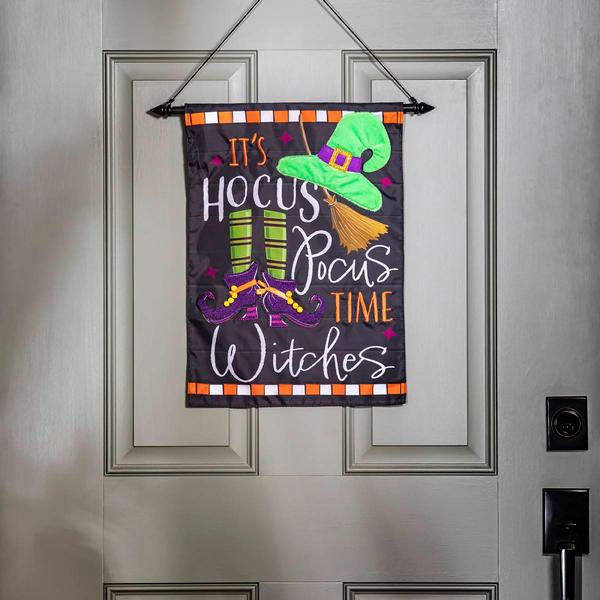 Evergreen Hocus Pocus Time Garden Applique Flag