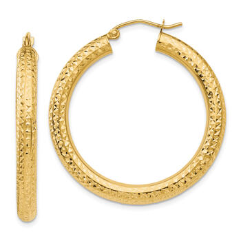 Gold Classics™ 14kt. Gold 35mm Diamond Cut Hoop Earrings - Boscov's