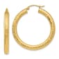 Gold Classics&#40;tm&#41; 14kt. Gold 35mm Diamond Cut Hoop Earrings - image 1