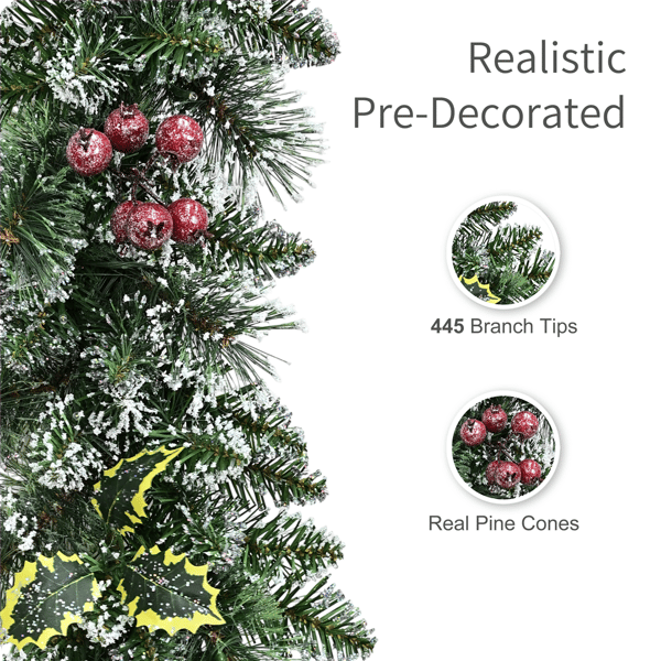 Puleo International 20ft. Adorned Snowy Silverton Pine Garland