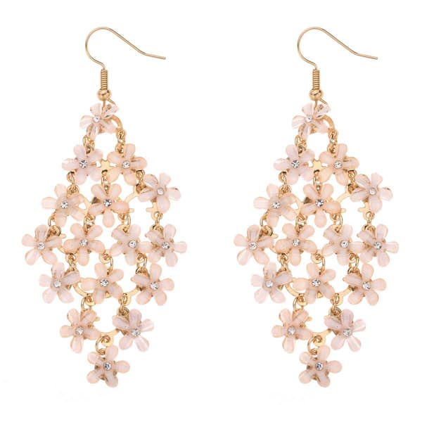 Ashley Cooper(tm) Gold Blush Flower Kite Shape Earrings - image 