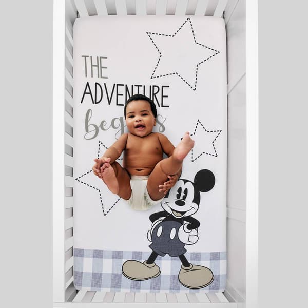 Disney Call Me Mickey Cotton Photo Op Nursery Fitted Crib Sheet
