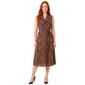 Womens Nina Leonard Sleeveless Cheetah Drape Neck Midi Dress - image 2
