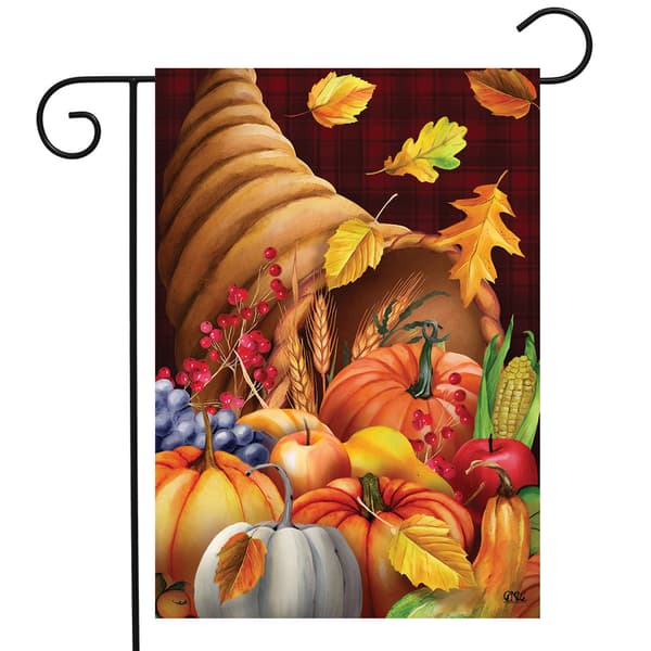 Briarwood Lane Fall Bounty Cornucopia Garden Flag