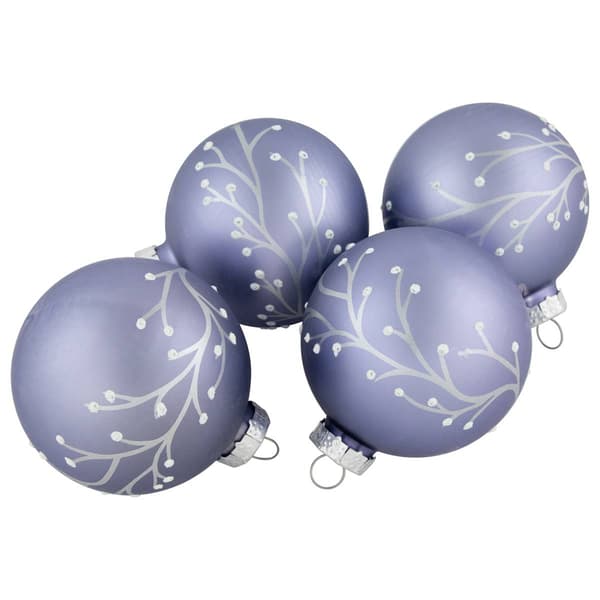 Northlight Seasonal 4ct. Branches Glass Ball Christmas Ornaments - image 