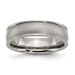 Mens Endless Affection(tm) 6mm Ridged Edge Satin Polished Band
