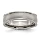 Mens Endless Affection(tm) 6mm Ridged Edge Satin Polished Band - image 1